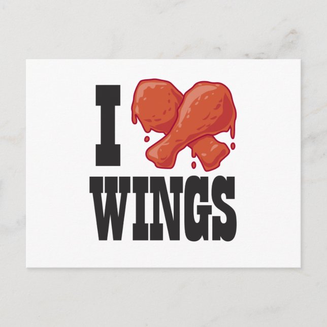 Carte Postale I Love Chicken Wings (Devant)