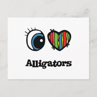 Carte Postale I Love (Coeur) Alligators
