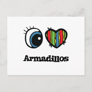 Carte Postale I Love (Coeur) Armadillos