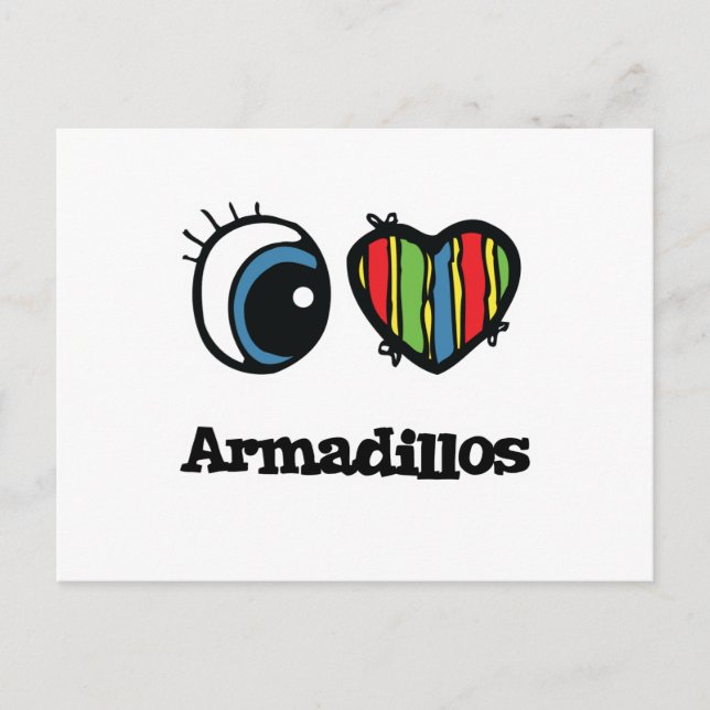 Carte Postale I Love (Coeur) Armadillos (Devant)