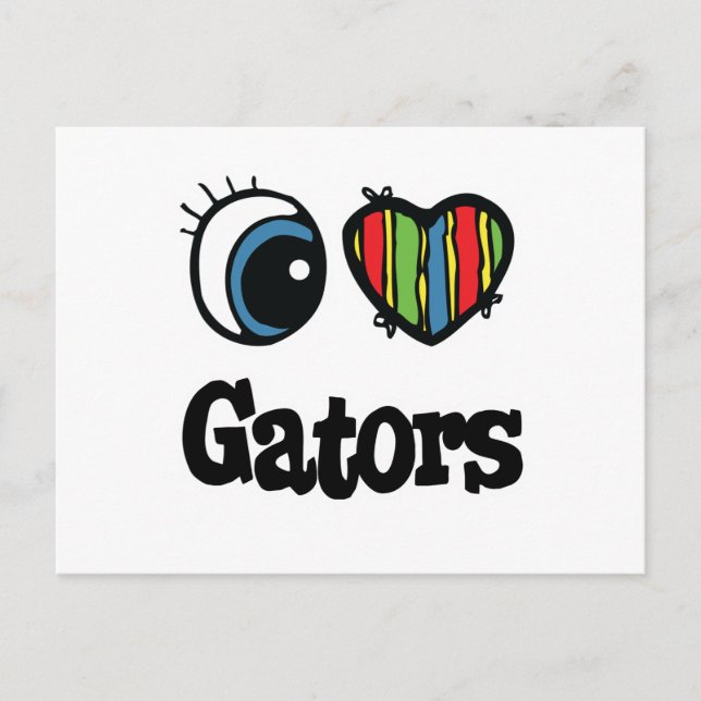 Carte Postale I Love (Coeur) Gators (Devant)