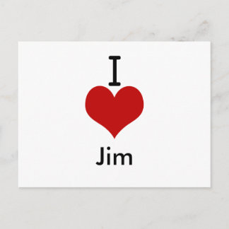Carte Postale I Love (coeur) Jim