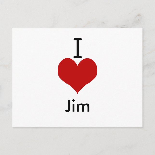 Carte Postale I Love (coeur) Jim (Devant)
