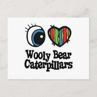 Carte Postale I Love (Coeur) Laine Ours Caterpillar