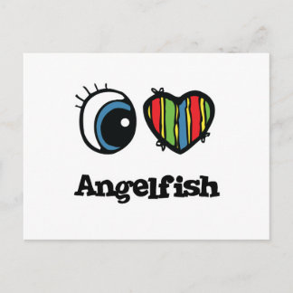 Carte Postale I Love (Coeur) Poisson-ange