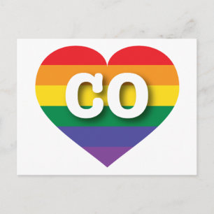 Carte Postale I Love Colorado Rainbow Heart