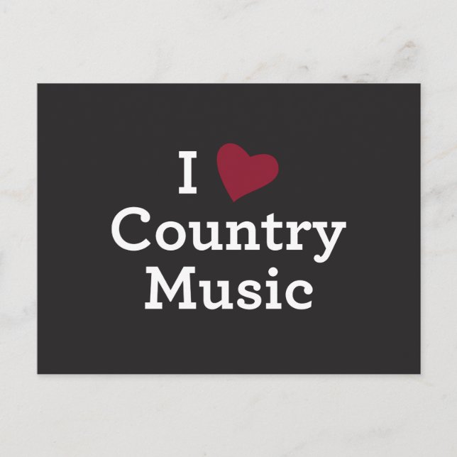 Carte Postale I Love Country Music (Devant)