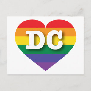 Carte Postale I Love DC Rainbow Heart