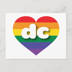 Carte Postale I Love DC Rainbow Heart