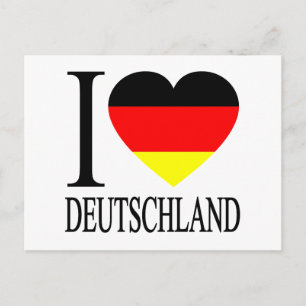 Carte Postale I Love Deutschland Allemagne Allemagne Drapeau Coe