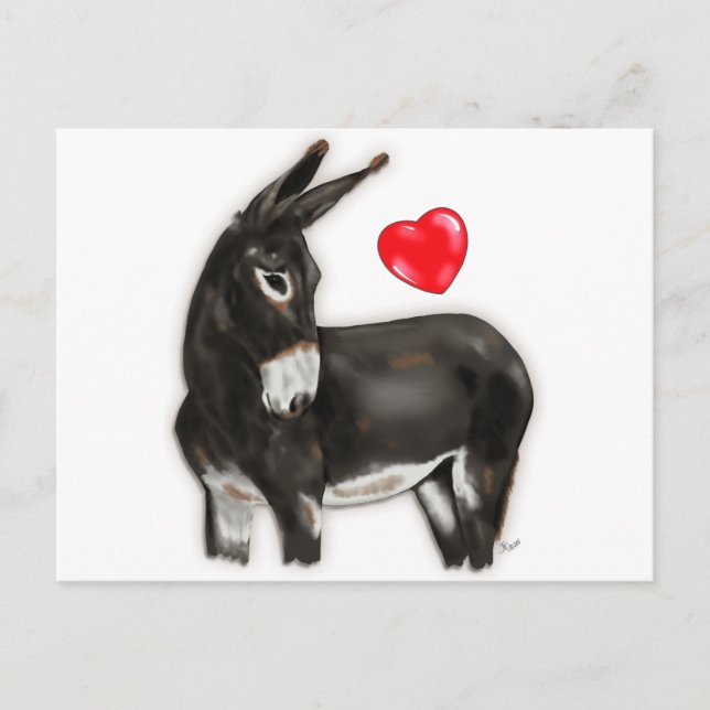 Carte Postale I Love Donkeys Demure Donkey (Devant)