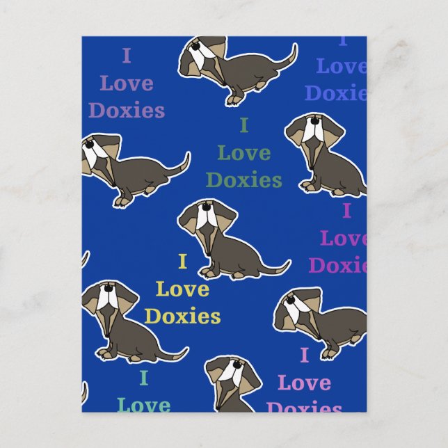 Carte Postale I Love Doxies collage (Devant)