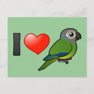 Carte Postale I Love Dusky-head Conures