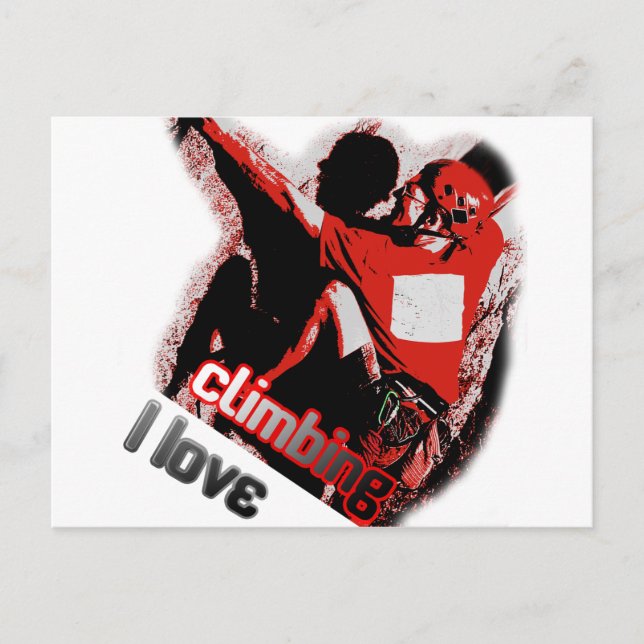 Carte Postale I Love Escalade Pulley (Devant)