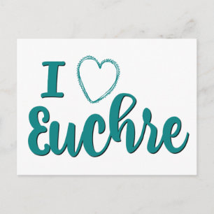 Carte Postale I Love Euchre Personnalisé Lettré Design