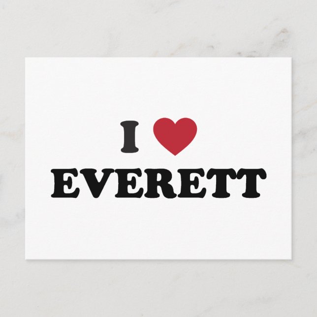 Carte Postale I Love Everett Washington (Devant)