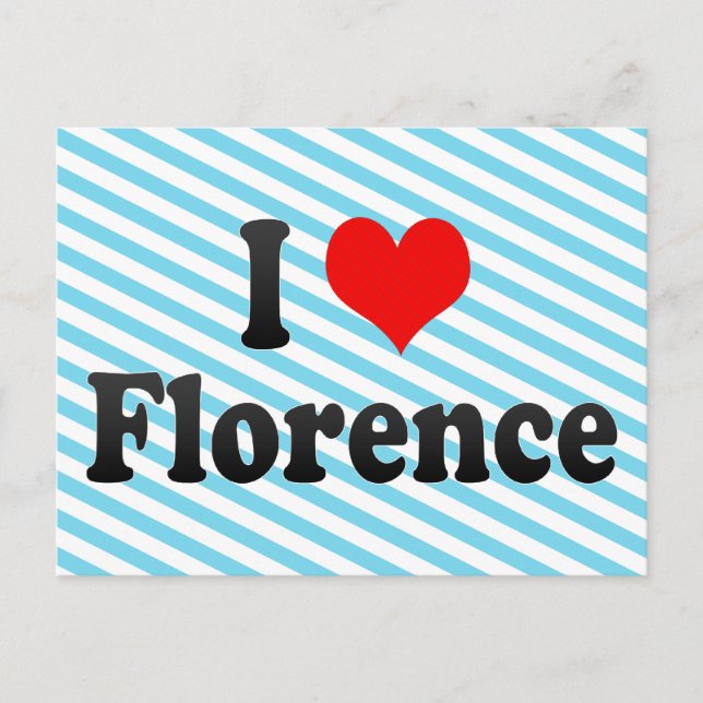 Carte Postale I Love Florence, Italie (Devant)