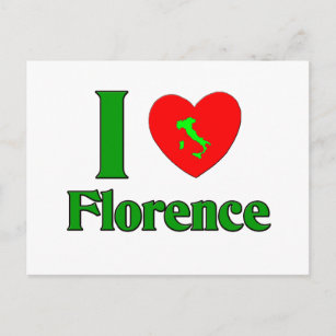 Carte Postale I Love Florence Italie