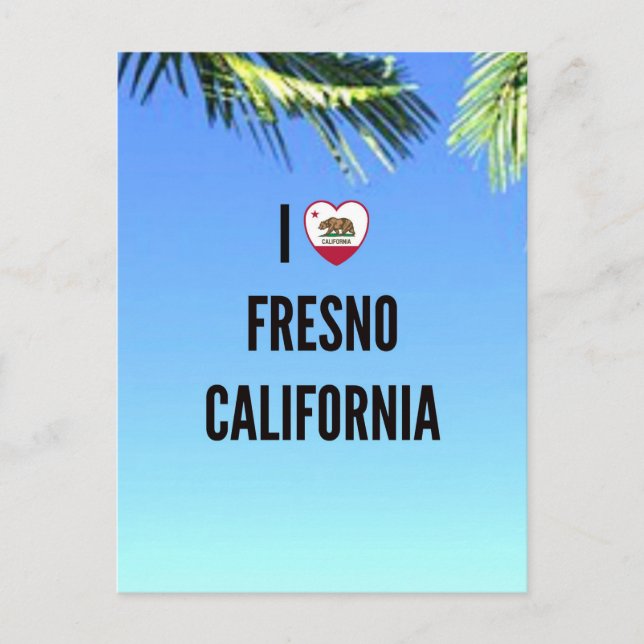 Carte Postale I Love Fresno, Californie (Devant)