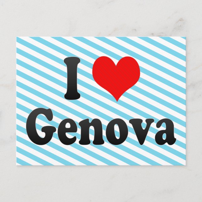 Carte Postale I Love Genova, Italie (Devant)