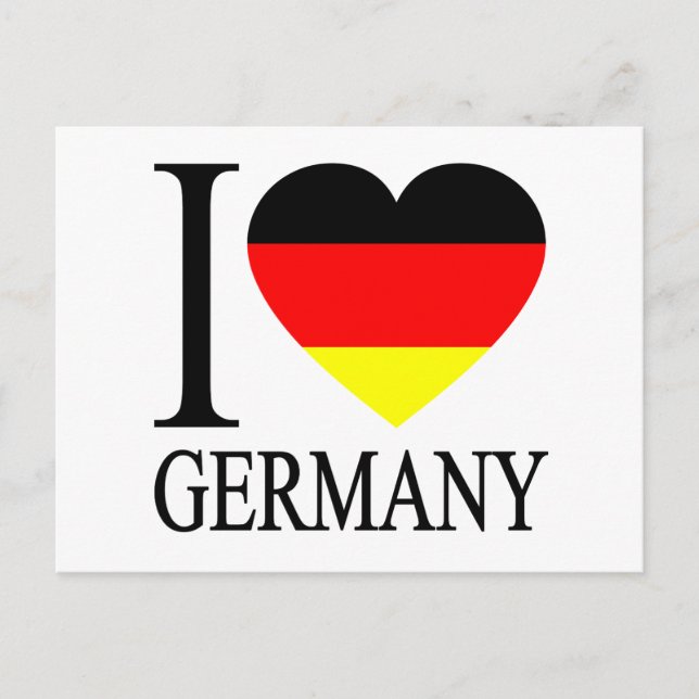 Carte Postale I Love Germany German Flag Heart (Devant)