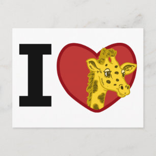 Carte Postale I Love Giraffes