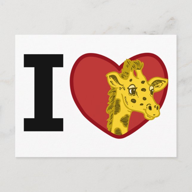 Carte Postale I Love Giraffes (Devant)