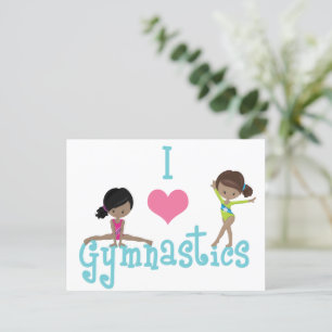 Carte Postale I Love Gymnastique mignonne Africaine Américaine