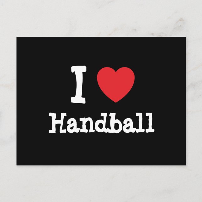 Carte Postale I love Handball coeur personnalisé (Devant)