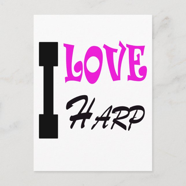 Carte Postale I Love Harp (Devant)