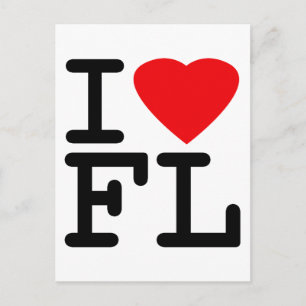Carte Postale I Love Heart Florida