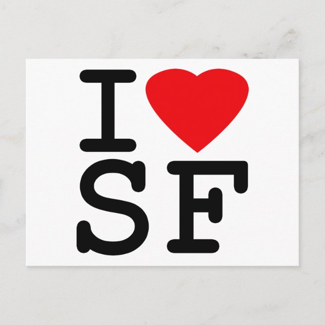 Carte Postale I Love Heart San Francisco (Devant)