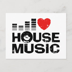 Carte Postale I Love House Music