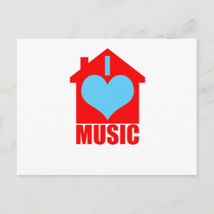 Carte Postale I Love House Music - Heart House