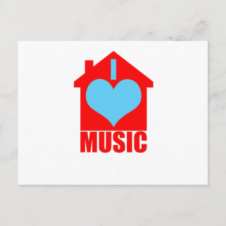 Carte Postale I Love House Music - Heart House