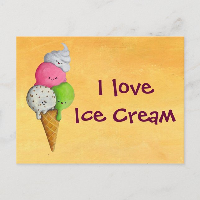 Carte Postale I love Ice Cream (Devant)