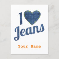 I love jeans vintage fashion design with seam hear