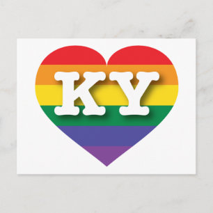 Carte Postale I Love Kentucky Rainbow Heart