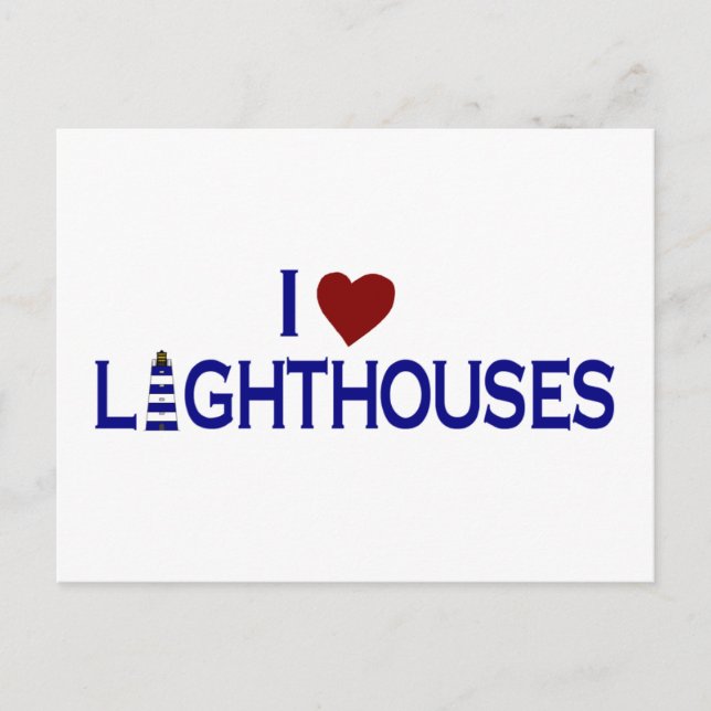 Carte Postale I Love Lighthouse (Devant)