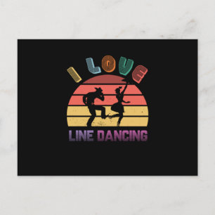 Carte Postale I Love Line Dancing Line Dance Cowboy Boots Cadeau