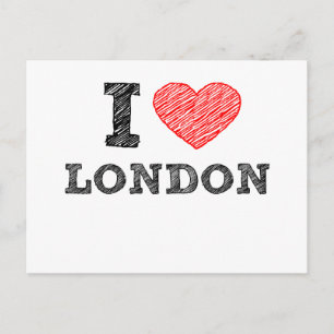 Carte Postale I Love London sketch souvenir