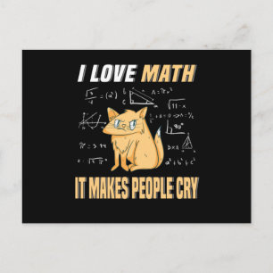 Carte Postale I Love Math Chat Kitten Mathegenie Enseignant Math