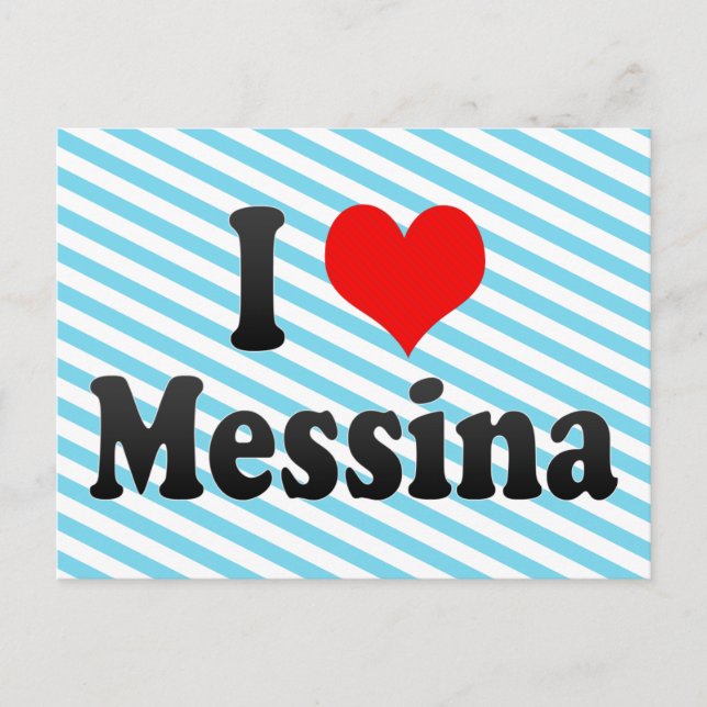 Carte Postale I Love Messina, Italie (Devant)