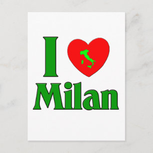 Carte Postale I Love Milan Italie