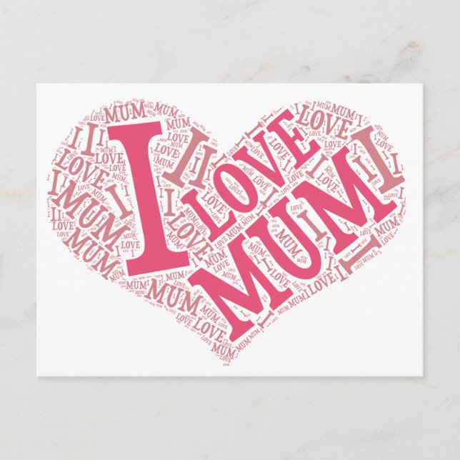 Carte postale I Love Mum (Devant)