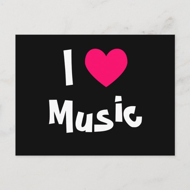 Carte Postale I Love Music (Devant)