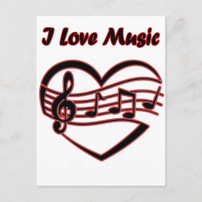 Carte Postale I Love Music (Devant)