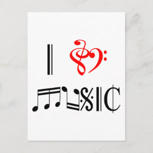 Carte Postale I Love Music