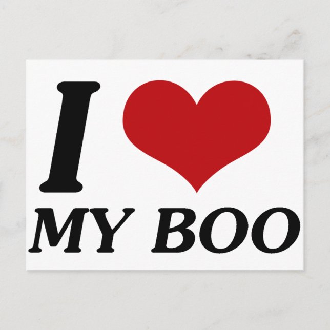 Carte Postale I Love My Boo (Coeur) (Devant)