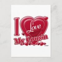 I Love My Cousin rouge - coeur